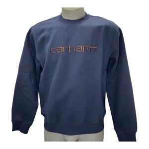 Carhartt WIP Mens Sweatshirt Deep Night Blue Size M Embroidered Logo Pullover